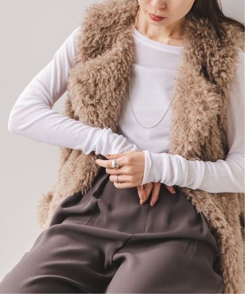 Noble（ノーブル）の「《追加4》シアーテレコロングスリーブプルオーバー（Tシャツ/カットソー・レディース・ブラック/ホワイト・FREE）」の2枚目の写真