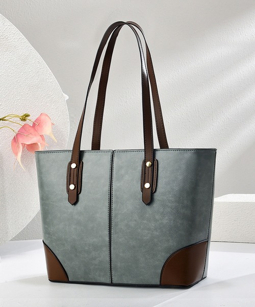 florist(フローリスト)の「レザーライクフロントステッチトートバッグ/ビジネスバッグ(ビジネスバッグ・レディース・オフホワイト/ベージュ/モカ/ブルーグリーン/ブラック/キャメル・FREE)」の5枚目の写真