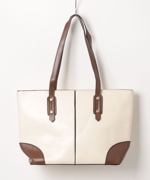 florist(フローリスト)の「レザーライクフロントステッチトートバッグ/ビジネスバッグ(ビジネスバッグ・レディース・オフホワイト/ベージュ/モカ/ブルーグリーン/ブラック/キャメル・FREE)」の14枚目の写真