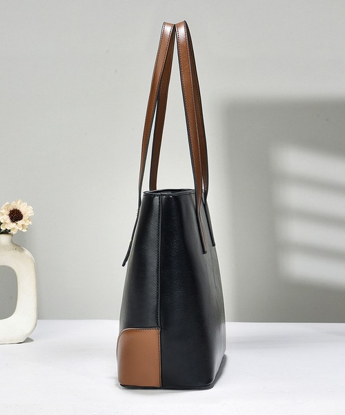 florist(フローリスト)の「レザーライクフロントステッチトートバッグ/ビジネスバッグ(ビジネスバッグ・レディース・オフホワイト/ベージュ/モカ/ブルーグリーン/ブラック/キャメル・FREE)」の9枚目の写真