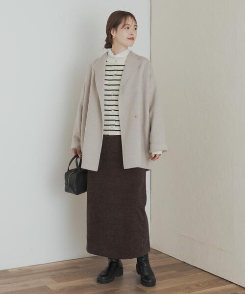 URBAN RESEARCH DOORS（アーバンリサーチドアーズ）の「ウールリバーミドルガウンコート（その他アウター・レディース・チャコールグレー/チェック/ベージュ系その他・MEDIUM）」の11枚目の写真