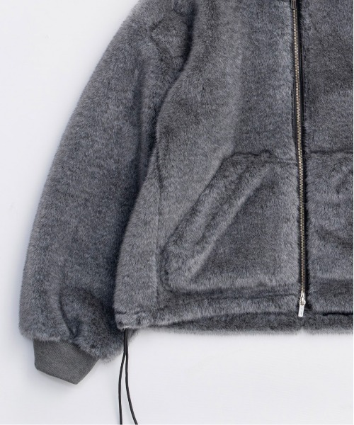 MAISON SPECIAL（メゾンスペシャル）の「Fur Hoodie / ファーフーディ（ブルゾン・レディース・マルチ/チャコールグレー/ブラウン・FREE）」の16枚目の写真