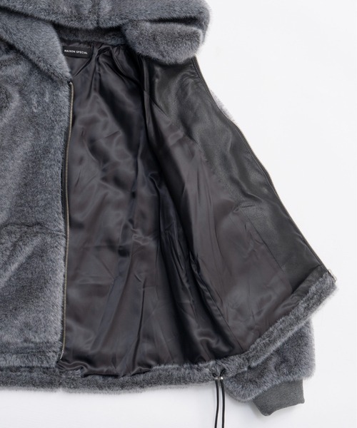 MAISON SPECIAL（メゾンスペシャル）の「Fur Hoodie / ファーフーディ（ブルゾン・レディース・マルチ/チャコールグレー/ブラウン・FREE）」の17枚目の写真