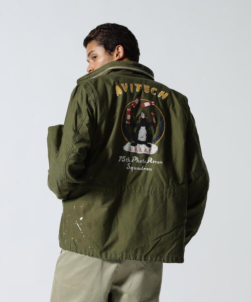 WASHED M-65 EMB CUSTOM JACKET / ウォッシュド M-65 エンブロイダリー