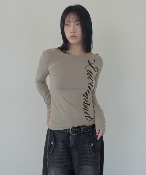 UNE MANSION(ユヌマンション)の「【2025FW新作アイテム】ポイントロゴベーシックカットソー(Tシャツ/カットソー・レディース・ブラック/ホワイト/ベージュ・FREE)」の3枚目の写真