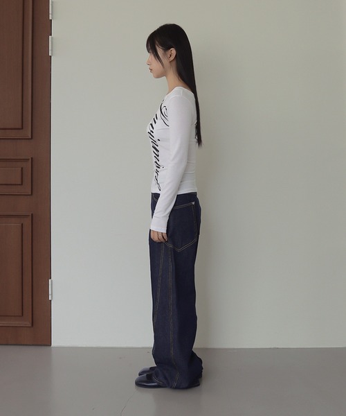 UNE MANSION(ユヌマンション)の「【2025FW新作アイテム】ポイントロゴベーシックカットソー(Tシャツ/カットソー・レディース・ブラック/ホワイト/ベージュ・FREE)」の21枚目の写真