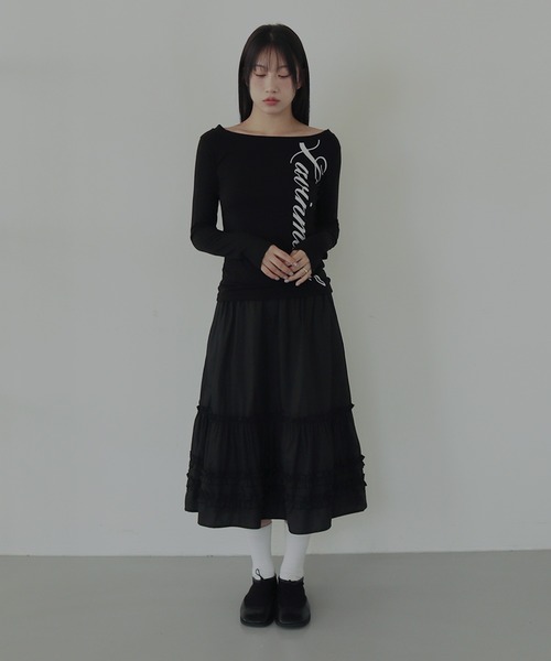 UNE MANSION(ユヌマンション)の「【2025FW新作アイテム】ポイントロゴベーシックカットソー(Tシャツ/カットソー・レディース・ブラック/ホワイト/ベージュ・FREE)」の12枚目の写真