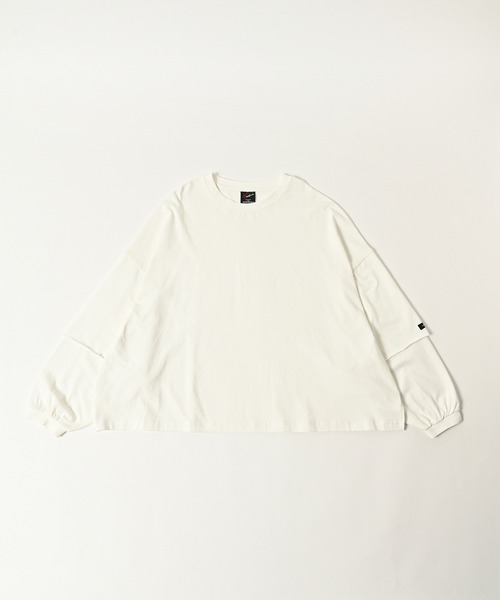 ADAM PATEK(アダムパテック)の「ADAMPATEK/wide boxcut layered long sleeve/ワイドボックスシルエットフェイクレイヤードロンT(AP2524023)(Tシャツ/カットソー・レディース・ブラック/ホワイト・1/2)」の20枚目の写真