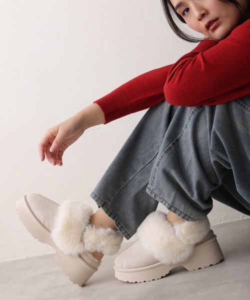 DEMETER(デメテル)の「厚底 デザインソール バックバンド ムートンシューズ(ブーツ・レディース・キャメル/ブラック/ベージュ・LL/L/M)」の13枚目の写真