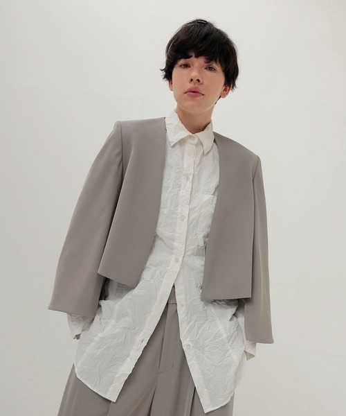 DRESSLAVE（ドレスレイブ）の「staple shrink short jacket(ノーカラー