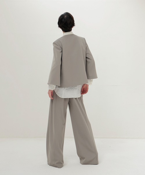 DRESSLAVE(ドレスレイブ)の「slit sleeve cape jacket(スリットスリーブケープジャケット)(ノーカラージャケット・レディース・グレー/ブラック・38)」の12枚目の写真