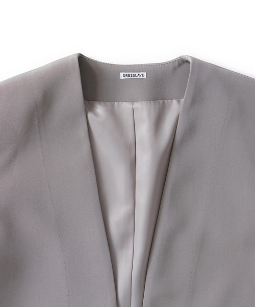 DRESSLAVE(ドレスレイブ)の「slit sleeve cape jacket(スリットスリーブケープジャケット)(ノーカラージャケット・レディース・グレー/ブラック・38)」の13枚目の写真