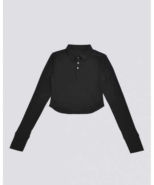 kiehtova（キエトヴァ）の「【kiehtova】SLUB POLO COLLAR TOPS/スラブ ポロカラー トップス（Tシャツ/カットソー・レディース・ブラック/グリーン/ワイン系・FREE）」の13枚目の写真