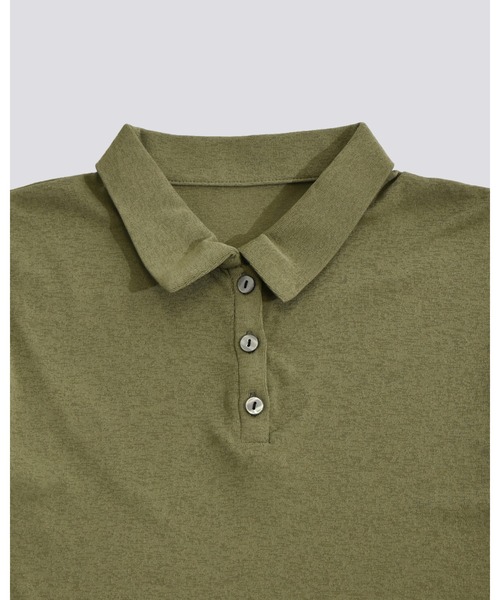 kiehtova（キエトヴァ）の「【kiehtova】SLUB POLO COLLAR TOPS/スラブ ポロカラー トップス（Tシャツ/カットソー・レディース・ブラック/グリーン/ワイン系・FREE）」の5枚目の写真