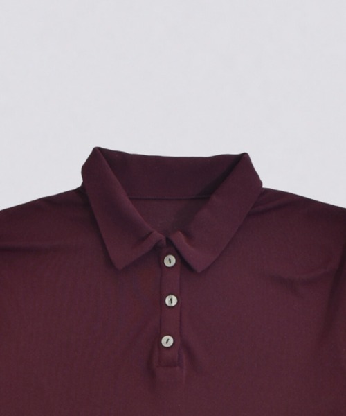 kiehtova（キエトヴァ）の「【kiehtova】SLUB POLO COLLAR TOPS/スラブ ポロカラー トップス（Tシャツ/カットソー・レディース・ブラック/グリーン/ワイン系・FREE）」の12枚目の写真