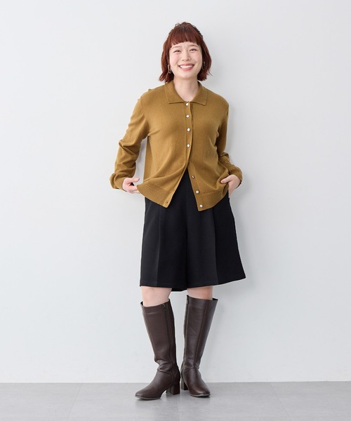 anyfee(エニフィー)の「【anyfee/大きいサイズ】ウールライクバミューダパンツ/ハーフパンツ《セットアップ対応/上下別売り》◆新色追加◆(その他パンツ・レディース・モカ/ブラック・4L/LL/3L/5L)」の3枚目の写真