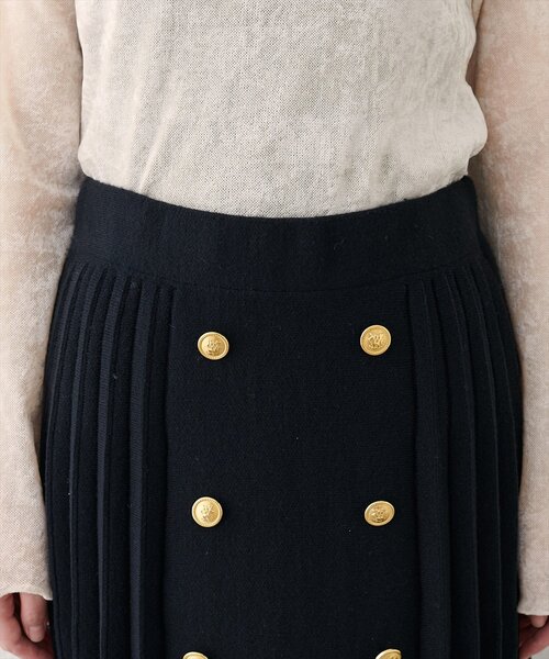 natural couture（ナチュラルクチュール）の「【WEB限定】フロント釦ニットプリーツスカート（スカート・レディース・モカ/ブラック/グレイッシュベージュ・FREE）」の9枚目の写真