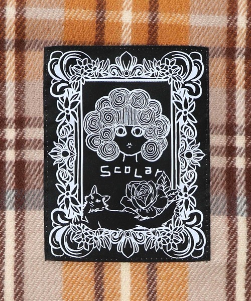 ScoLar（スカラー）の「653334：もちふわスカ子チェックマフラー（マフラー・レディース・ネイビー/レッド/アイボリー・FREE）」の4枚目の写真