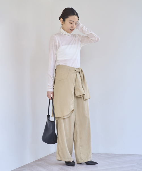 EMILY WEEK(エミリーウィーク)の「《追加》スーパーウール タートルネックシアープルオーバー(Tシャツ/カットソー・レディース・ブルー/ブラック/ホワイト・FREE)」の5枚目の写真