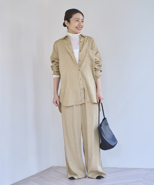 EMILY WEEK(エミリーウィーク)の「《追加》スーパーウール タートルネックシアープルオーバー(Tシャツ/カットソー・レディース・ブルー/ブラック/ホワイト・FREE)」の9枚目の写真