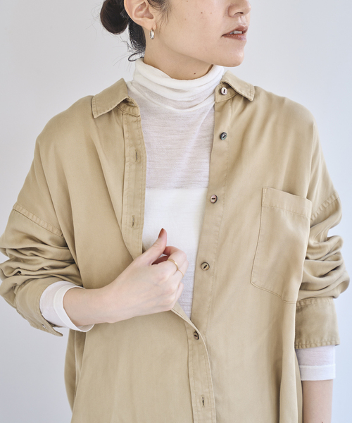 EMILY WEEK(エミリーウィーク)の「《追加》スーパーウール タートルネックシアープルオーバー(Tシャツ/カットソー・レディース・ブルー/ブラック/ホワイト・FREE)」の10枚目の写真