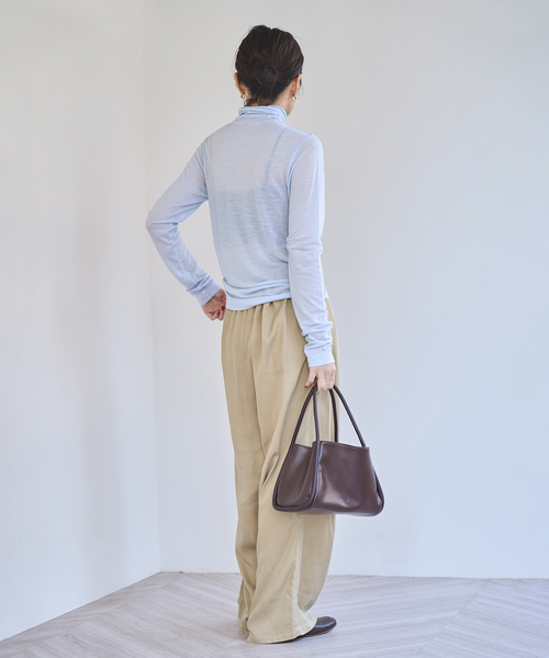 EMILY WEEK(エミリーウィーク)の「《追加》スーパーウール タートルネックシアープルオーバー(Tシャツ/カットソー・レディース・ブルー/ブラック/ホワイト・FREE)」の12枚目の写真