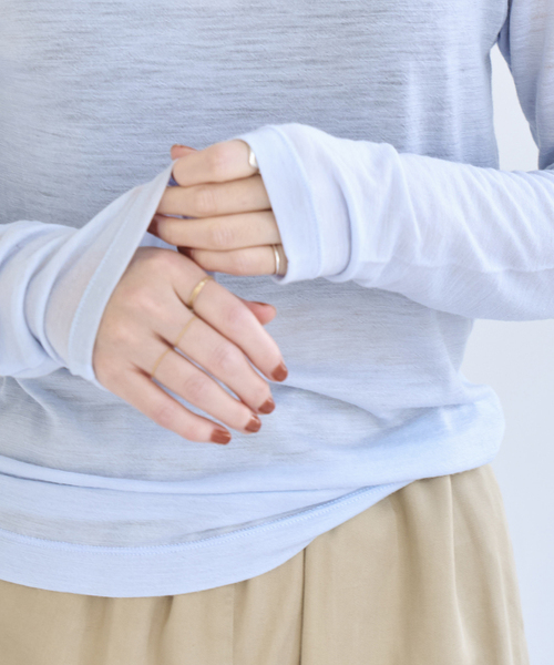 EMILY WEEK(エミリーウィーク)の「《追加》スーパーウール タートルネックシアープルオーバー(Tシャツ/カットソー・レディース・ブルー/ブラック/ホワイト・FREE)」の15枚目の写真