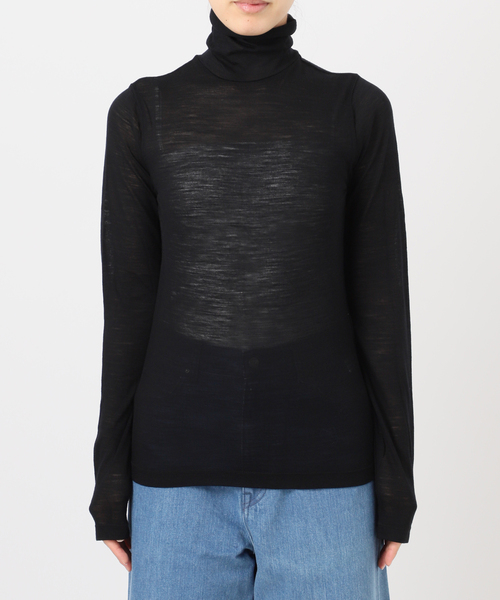 EMILY WEEK(エミリーウィーク)の「《追加》スーパーウール タートルネックシアープルオーバー(Tシャツ/カットソー・レディース・ブルー/ブラック/ホワイト・FREE)」の16枚目の写真