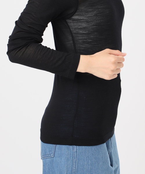 EMILY WEEK(エミリーウィーク)の「《追加》スーパーウール タートルネックシアープルオーバー(Tシャツ/カットソー・レディース・ブルー/ブラック/ホワイト・FREE)」の21枚目の写真