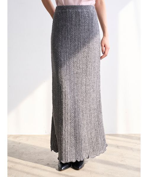 SNIDEL（スナイデル）の「ロングニットスカート（スカート・レディース・アイボリー/グレー/イエロー・0/1）」の15枚目の写真