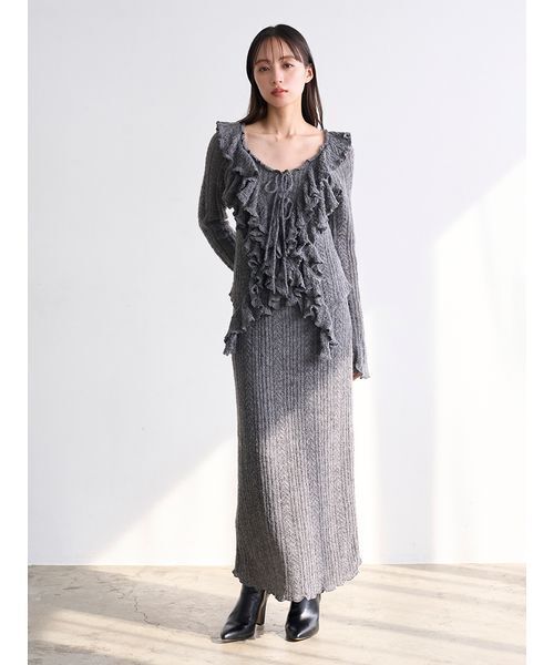 SNIDEL（スナイデル）の「ロングニットスカート（スカート・レディース・アイボリー/グレー/イエロー・0/1）」の20枚目の写真