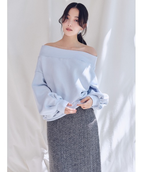 SNIDEL（スナイデル）の「ロングニットスカート（スカート・レディース・アイボリー/グレー/イエロー・0/1）」の9枚目の写真