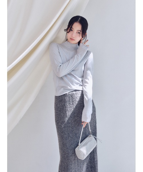 SNIDEL（スナイデル）の「ロングニットスカート（スカート・レディース・アイボリー/グレー/イエロー・0/1）」の10枚目の写真