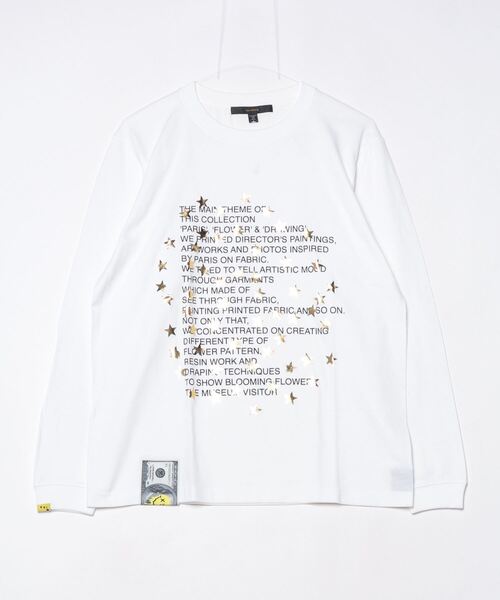 STUD MUFFIN（スタッドマフィン）の「STUD MUFFIN/スタッドマフィン/Gold Star LS TEE（Tシャツ/カットソー・メンズ・ホワイト/ブラック・3/2）」の2枚目の写真