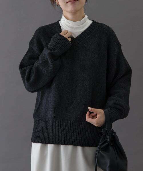 【TOP GRAY】FORK&amp;SPOON ダブルフェイスクルーネックニット URBAN RESEARCH DOORS｜FORK&SPOON ダブルフェイスクルーネックニット
