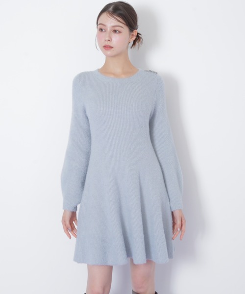 JILL by JILL STUART(ジルバイジルスチュアート)の「◇シャギーミニニットワンピース(ワンピース・レディース・ホワイト/ブラック/ブルー・FREE)」の1枚目の写真