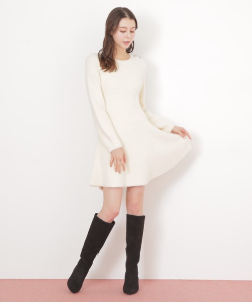 JILL by JILL STUART(ジルバイジルスチュアート)の「◇シャギーミニニットワンピース(ワンピース・レディース・ホワイト/ブラック/ブルー・FREE)」の22枚目の写真