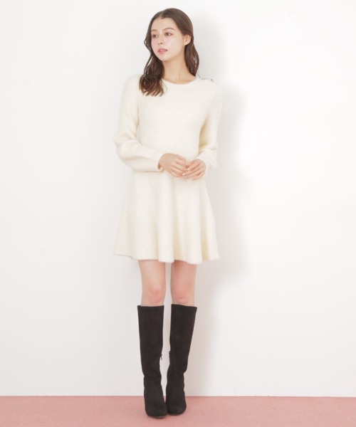 JILL by JILL STUART(ジルバイジルスチュアート)の「◇シャギーミニニットワンピース(ワンピース・レディース・ホワイト/ブラック/ブルー・FREE)」の21枚目の写真