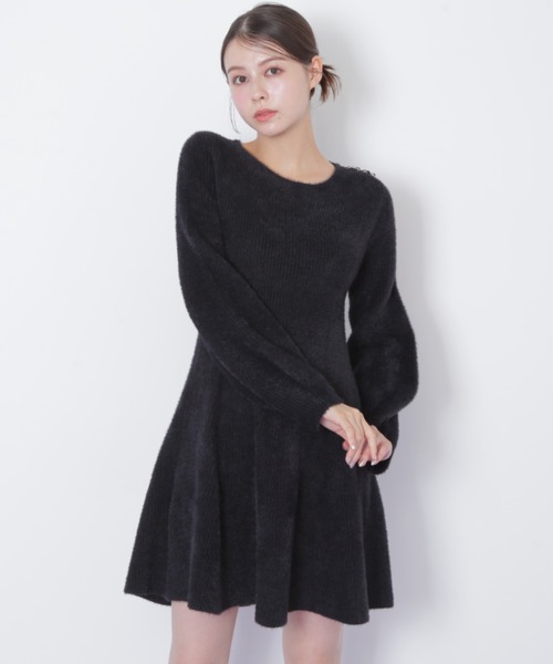 JILL by JILL STUART(ジルバイジルスチュアート)の「◇シャギーミニニットワンピース(ワンピース・レディース・ホワイト/ブラック/ブルー・FREE)」の4枚目の写真