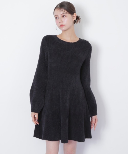 JILL by JILL STUART(ジルバイジルスチュアート)の「◇シャギーミニニットワンピース(ワンピース・レディース・ホワイト/ブラック/ブルー・FREE)」の6枚目の写真