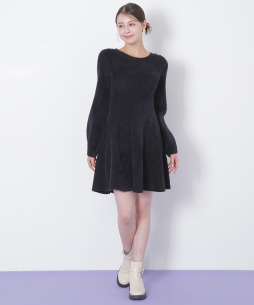 JILL by JILL STUART(ジルバイジルスチュアート)の「◇シャギーミニニットワンピース(ワンピース・レディース・ホワイト/ブラック/ブルー・FREE)」の12枚目の写真