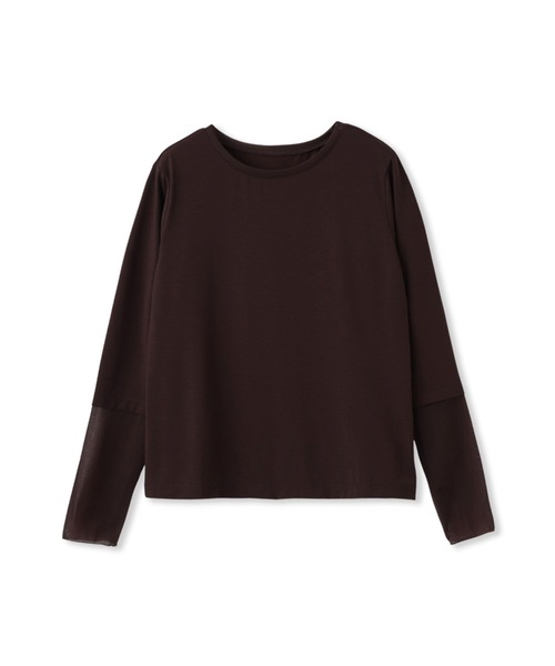 Droite lautreamont(ドロワットロートレアモン)の「シアー天竺カットソー≪洗濯機で洗える≫(Tシャツ/カットソー・レディース・ブラウン/ブラック/オフホワイト・M)」の22枚目の写真