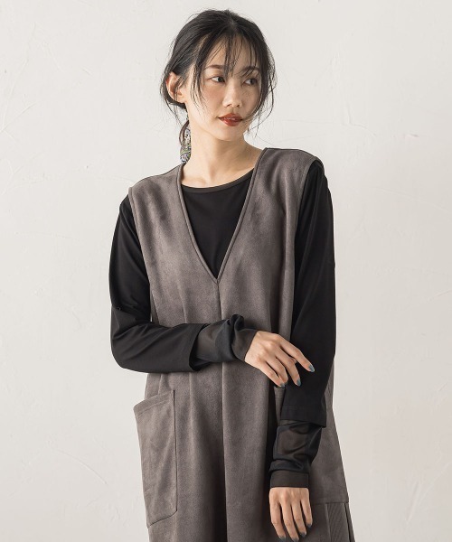 Droite lautreamont(ドロワットロートレアモン)の「シアー天竺カットソー≪洗濯機で洗える≫(Tシャツ/カットソー・レディース・ブラウン/ブラック/オフホワイト・M)」の9枚目の写真