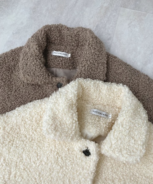 Futier land（フューティアランド）の「襟付きボアブルゾン（ブルゾン・レディース・アイボリー/グレイッシュベージュ・FREE）」の16枚目の写真