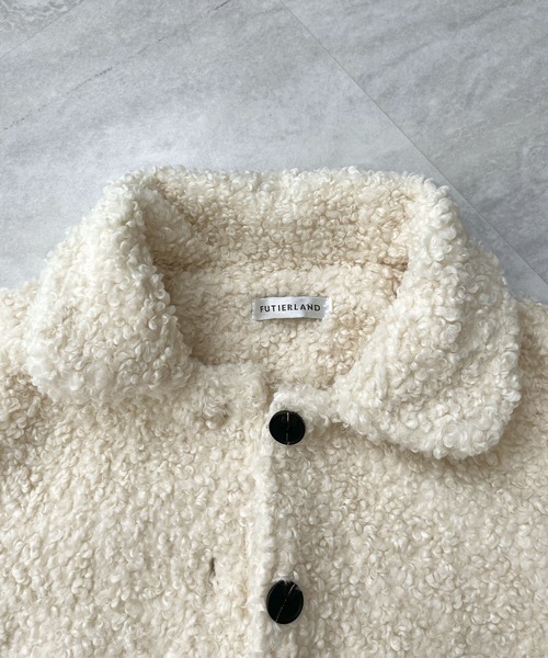 Futier land（フューティアランド）の「襟付きボアブルゾン（ブルゾン・レディース・アイボリー/グレイッシュベージュ・FREE）」の18枚目の写真