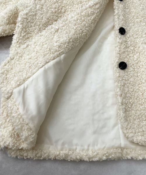 Futier land（フューティアランド）の「襟付きボアブルゾン（ブルゾン・レディース・アイボリー/グレイッシュベージュ・FREE）」の19枚目の写真