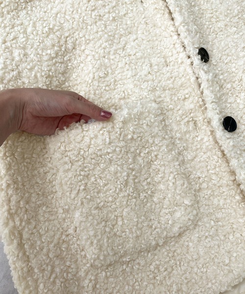 Futier land（フューティアランド）の「襟付きボアブルゾン（ブルゾン・レディース・アイボリー/グレイッシュベージュ・FREE）」の21枚目の写真