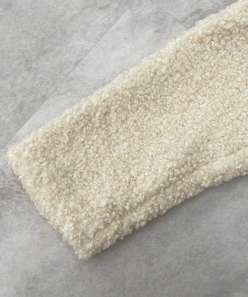 Futier land（フューティアランド）の「襟付きボアブルゾン（ブルゾン・レディース・アイボリー/グレイッシュベージュ・FREE）」の22枚目の写真