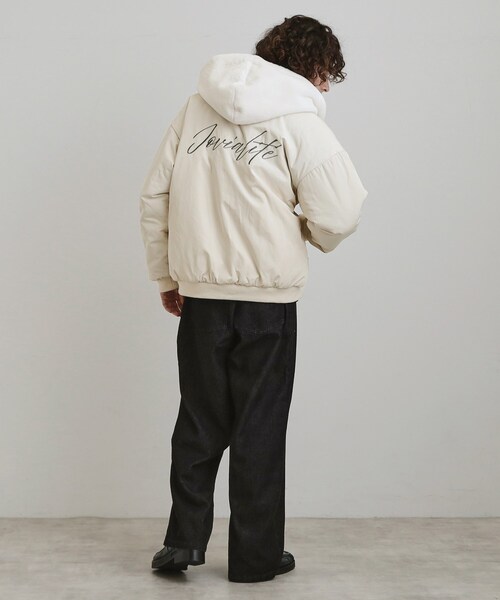 tk.TAKEO KIKUCHI（ティーケータケオキクチ）の「【2WAY】リバーシブルMA1＆フェイクファーブルゾン（ブルゾン・メンズ・ブラック/オフホワイト/ベージュ・02/03）」の6枚目の写真