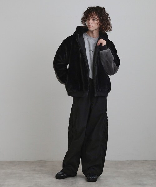 tk.TAKEO KIKUCHI（ティーケータケオキクチ）の「【2WAY】リバーシブルMA1＆フェイクファーブルゾン（ブルゾン・メンズ・ブラック/オフホワイト/ベージュ・02/03）」の14枚目の写真